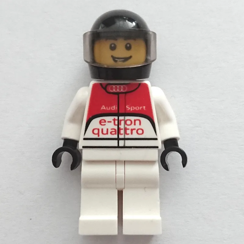 Race Driver, White Torso, White Legs, Black H… — minifigurine LEGO | Brick Broker