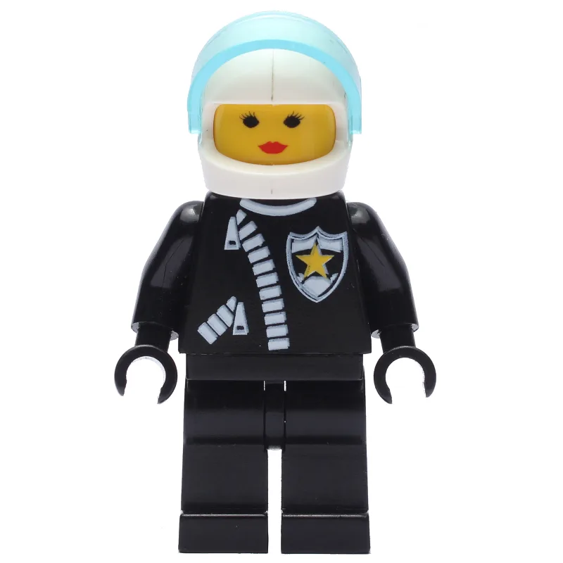 Policewoman, Black Jacket with Zipper and Bad… — minifigurine LEGO | Brick Broker