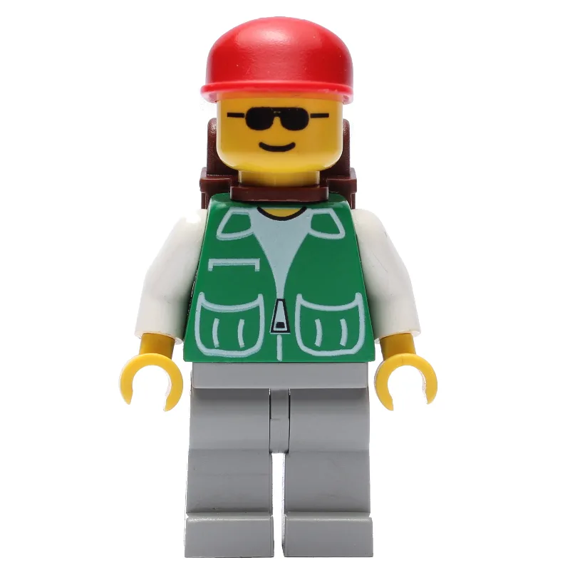 Man, Green Jacket, Light Grey Legs, Sunglasse… — minifigurine LEGO | Brick Broker