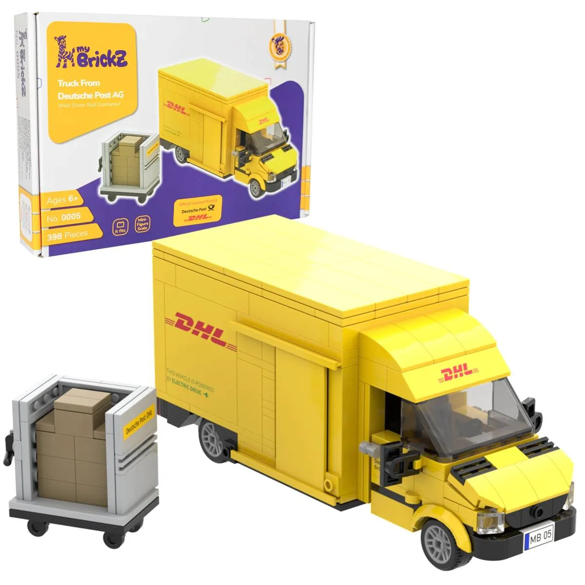 myBrickZ Camion DHL avec conteneur roulant (MYBRICKZ-0005) - prix | Brick Broker