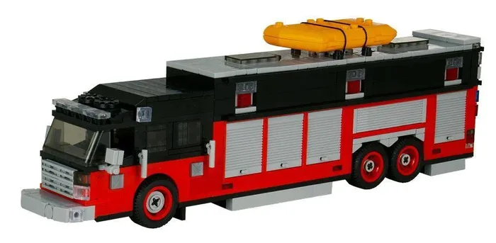 BlueBrixx Camion de pompiers Commander Heavy Rescue rouge/noir (BB-100508) - prix | Brick Broker