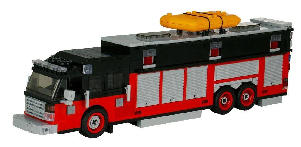 BlueBrixx Camion de pompiers Commander Heavy Rescue rouge/noir (BB-100508) - prix | Brick Broker