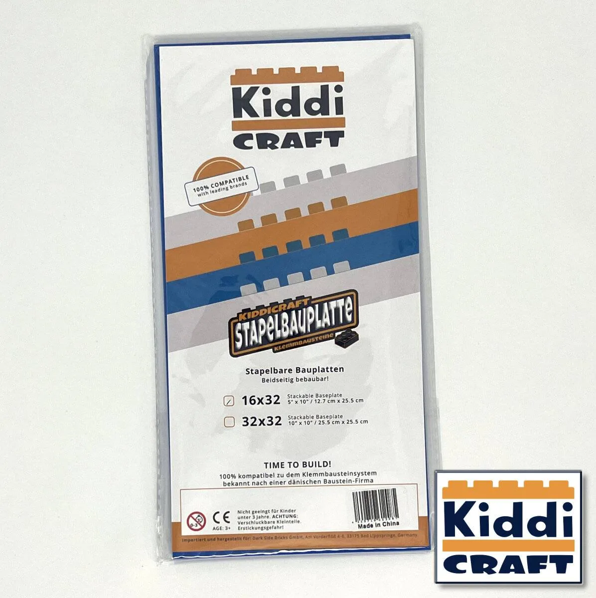 Kiddicraft Plaque de base 16x32 - Bleu (KID-KC16BSA) - prix | Brick Broker