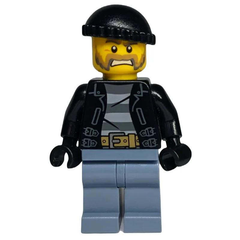 Criminal, Open Black Jacket over Prison Shirt… — minifigurine LEGO | Brick Broker