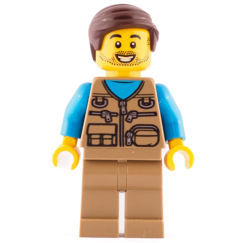 Dark Tan Torso, Dark Tan Legs, Dark Brown Hair — minifigurine LEGO | Brick Broker