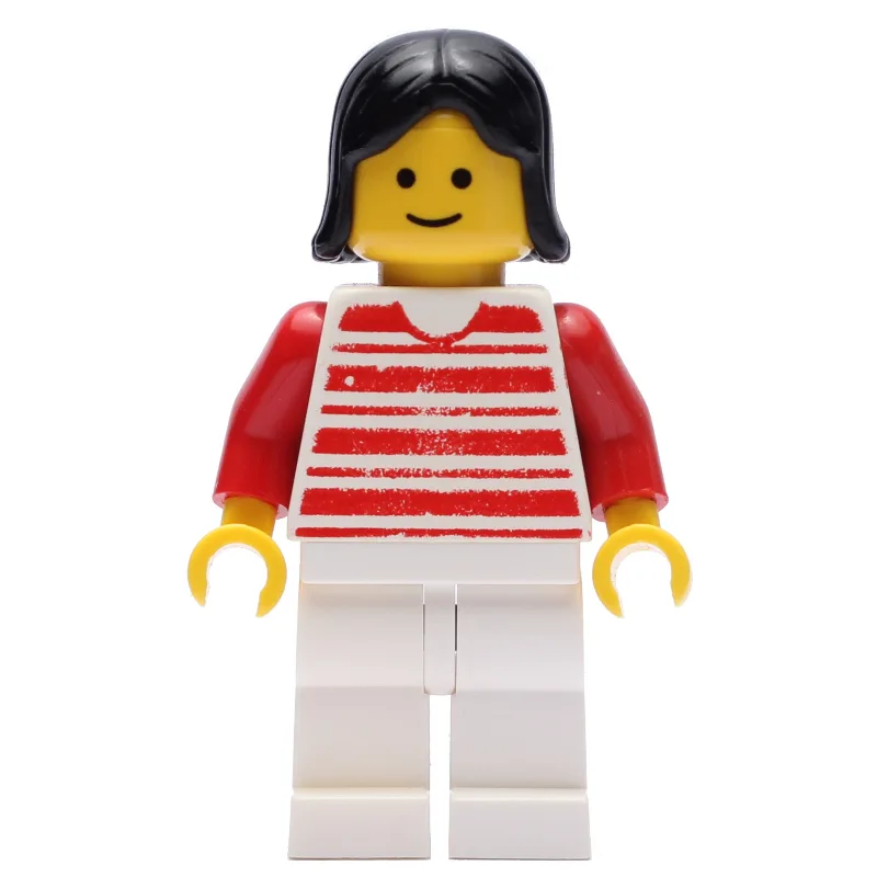 Woman, Red and White Striped Shirt, White Leg… — minifigurine LEGO | Brick Broker