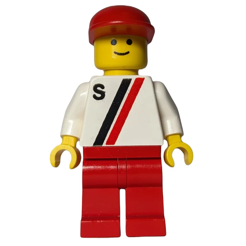 Man, White Shirt with Two Stripes and 'S', Re… — minifigurine LEGO | Brick Broker