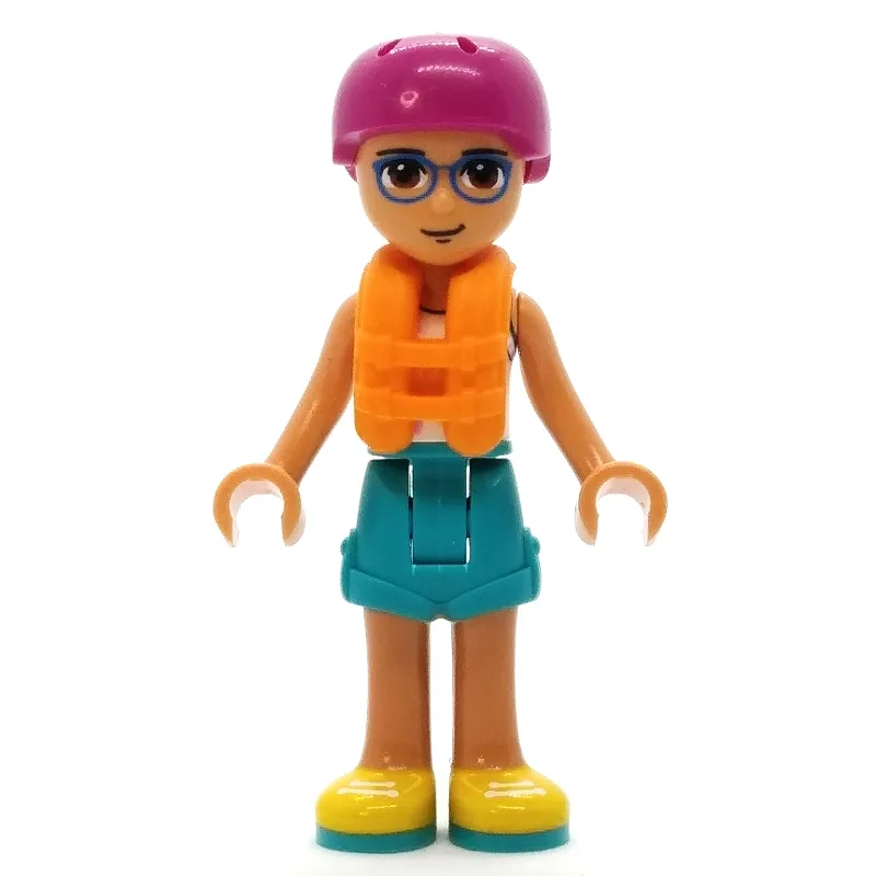 Sebastian - White Top, Dark Turquoise Shorts,… — minifigurine LEGO | Brick Broker