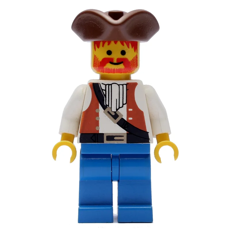 Pirate - Brown Vest, Blue Legs, Brown Tricorne — minifigurine LEGO | Brick Broker
