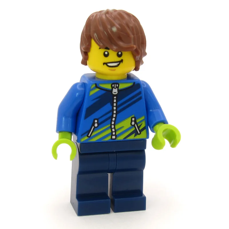 Mountain Biker, Blue Jacket, Dark Blue Legs — minifigurine LEGO | Brick Broker
