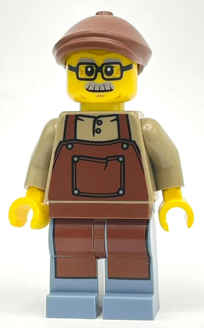 Man, Dark Tan Shirt with Reddish Brown Apron,… — minifigurine LEGO | Brick Broker