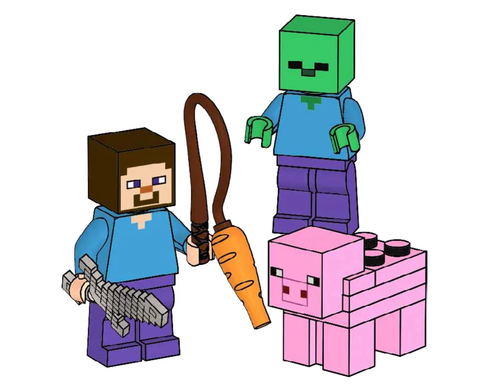 LEGO 662101 Steve, Zombie et Cochon - prix | Brick Broker