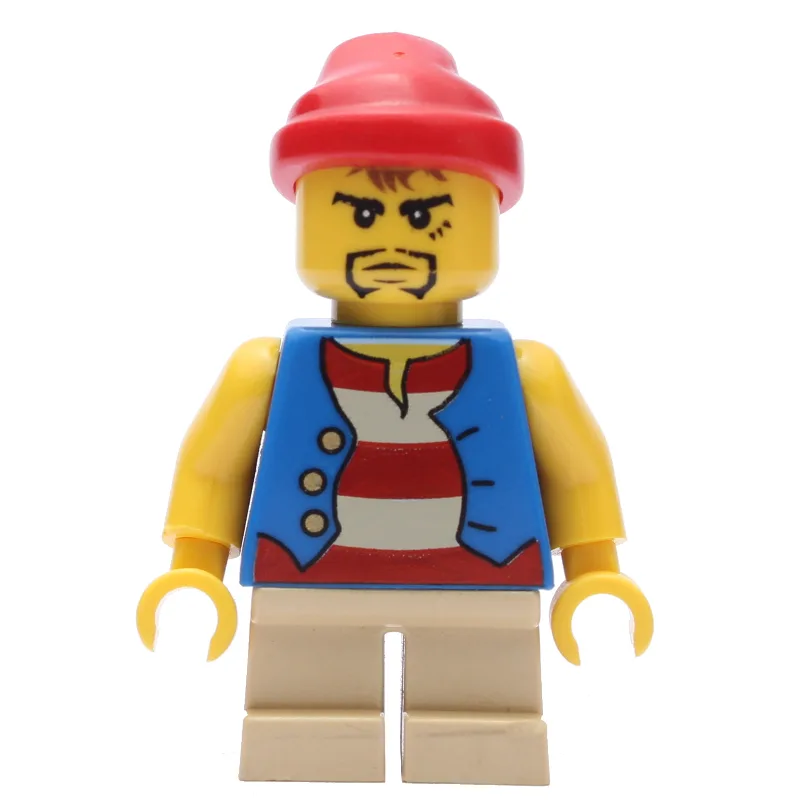 Pirate - Blue Vest, Short Tan Legs, Red Banda… — minifigurine LEGO | Brick Broker