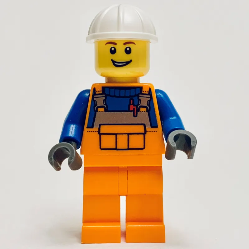 Robbie Rolla, Orange Overall, White Helmet — minifigurine LEGO | Brick Broker