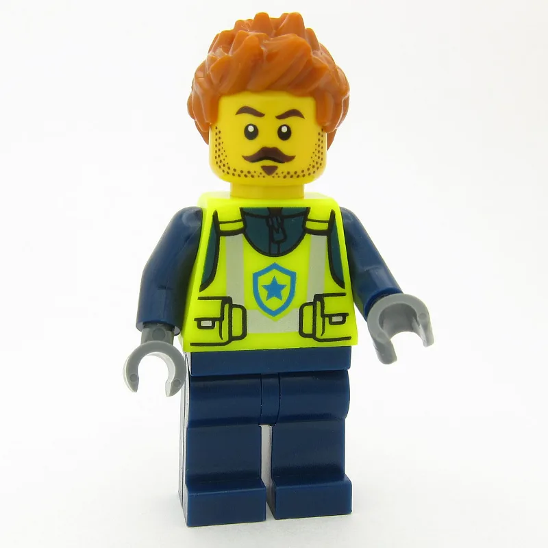 Police Officer, Vibrant Yellow Safety Vest, D… — minifigurine LEGO | Brick Broker