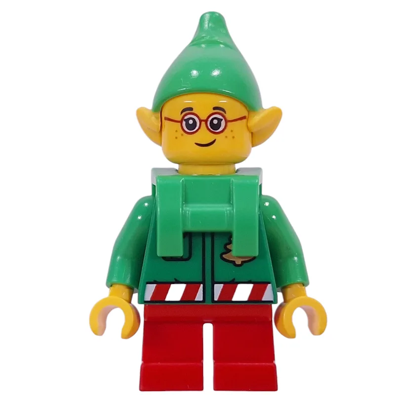 Elf - Bright Green Torso, Red Legs, Bright Gr… — minifigurine LEGO | Brick Broker