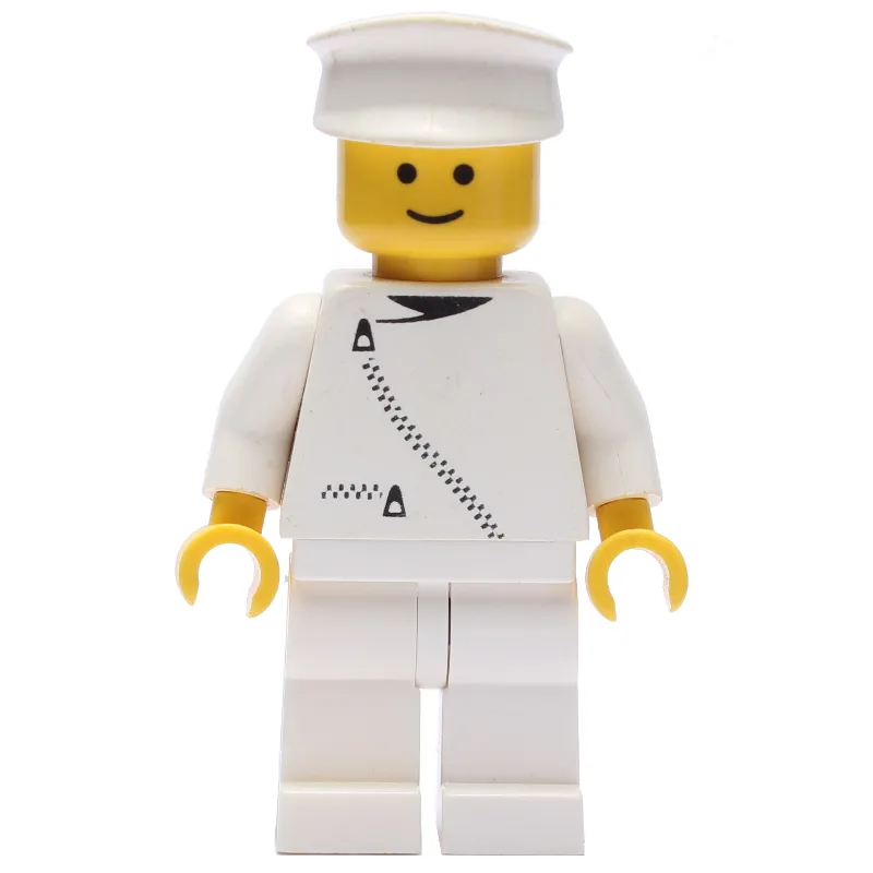 Man, White Jacket with Zipper, White Legs, Wh… — minifigurine LEGO | Brick Broker