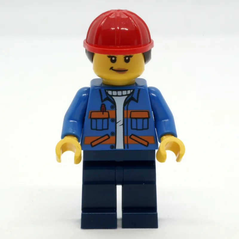 Construction Worker, Blue Safety Jacket, Dark… — minifigurine LEGO | Brick Broker