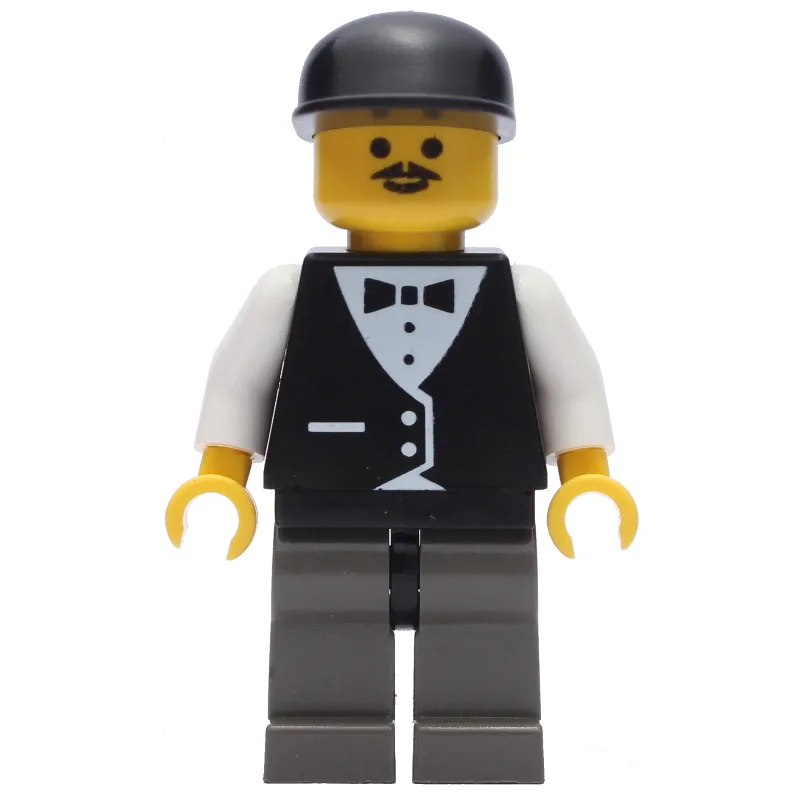 Man, Black Vest over White Shirt with Tie, Da… — minifigurine LEGO | Brick Broker