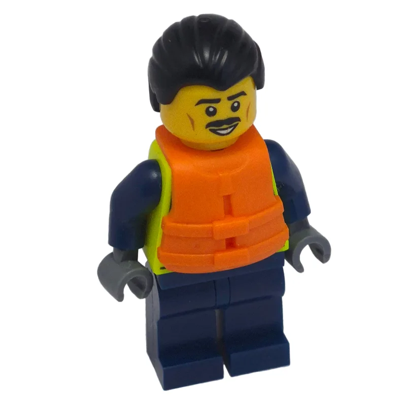 Police Officer, Vibrant Yellow Safety Vest, D… — minifigurine LEGO | Brick Broker