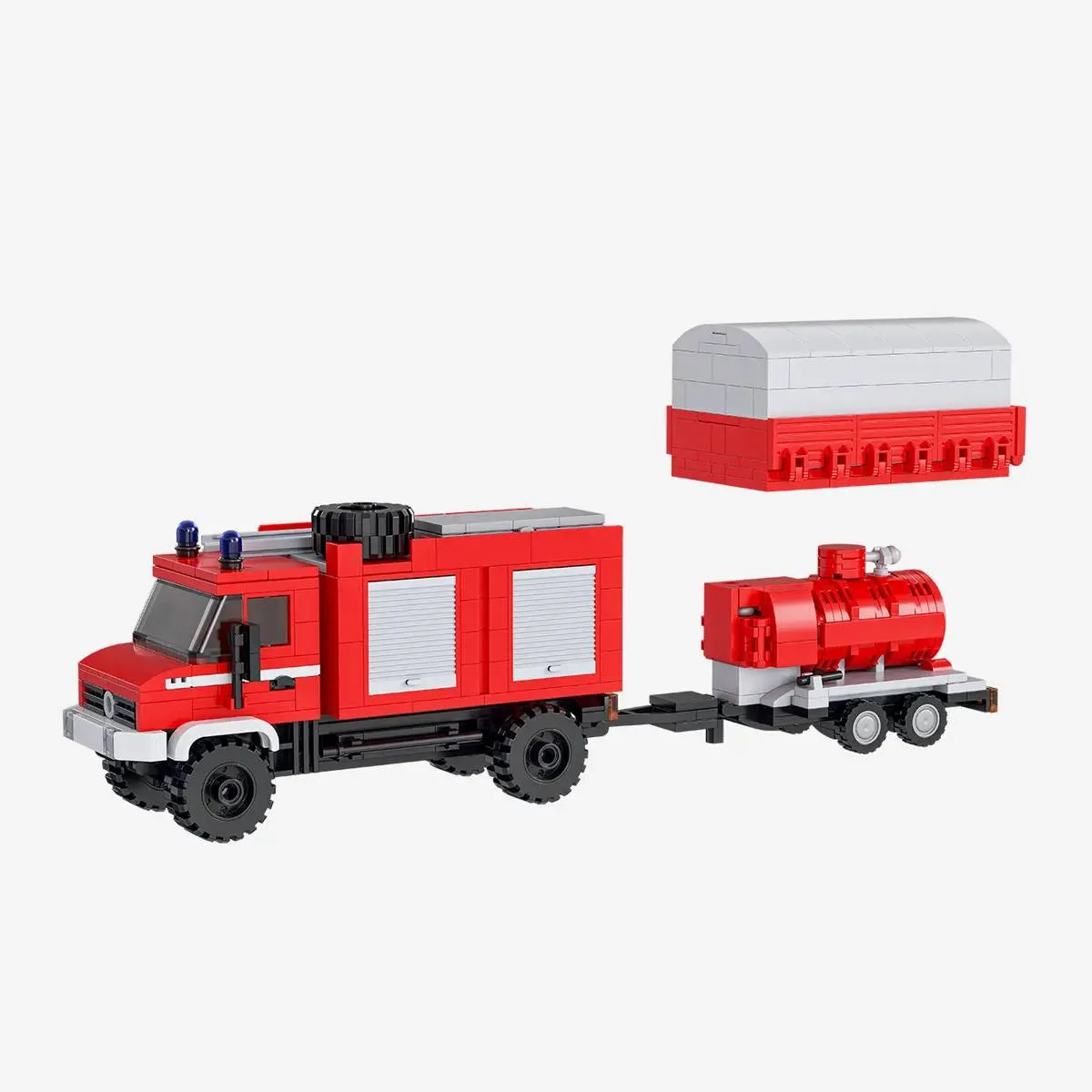 BlueBrixx Véhicule Polyvalent de la Brigade de Pompiers avec Divers Aménagements (BB-110072) - prix | Brick Broker