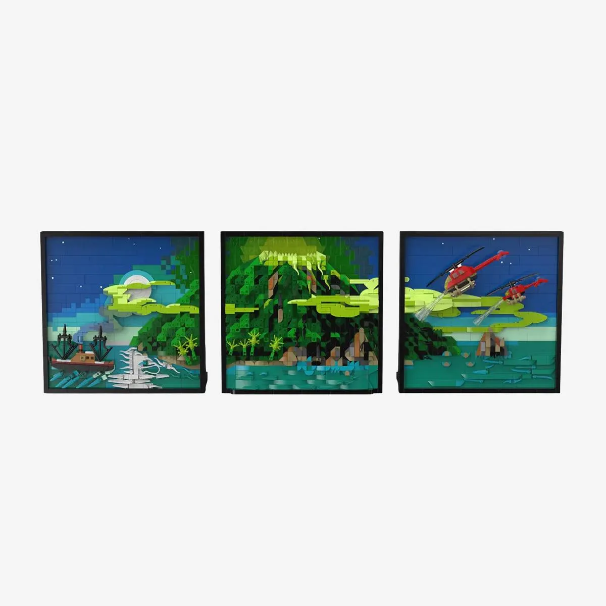 BlueBrixx Les trois enquêteurs - Tableau 3D - Île des morts (BB-108823) - prix | Brick Broker