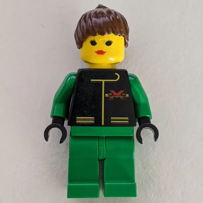 Extreme Team - Black Torso, Green Legs, Female — minifigurine LEGO | Brick Broker