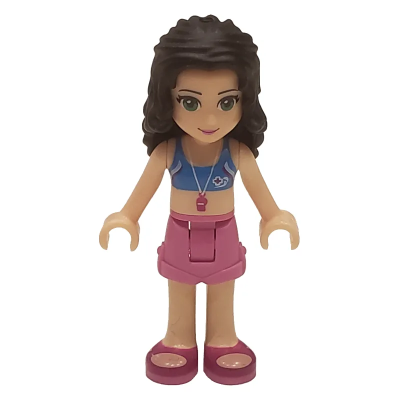 Emma - Medium Blue Crop Top, Dark Pink Shorts — minifigurine LEGO | Brick Broker