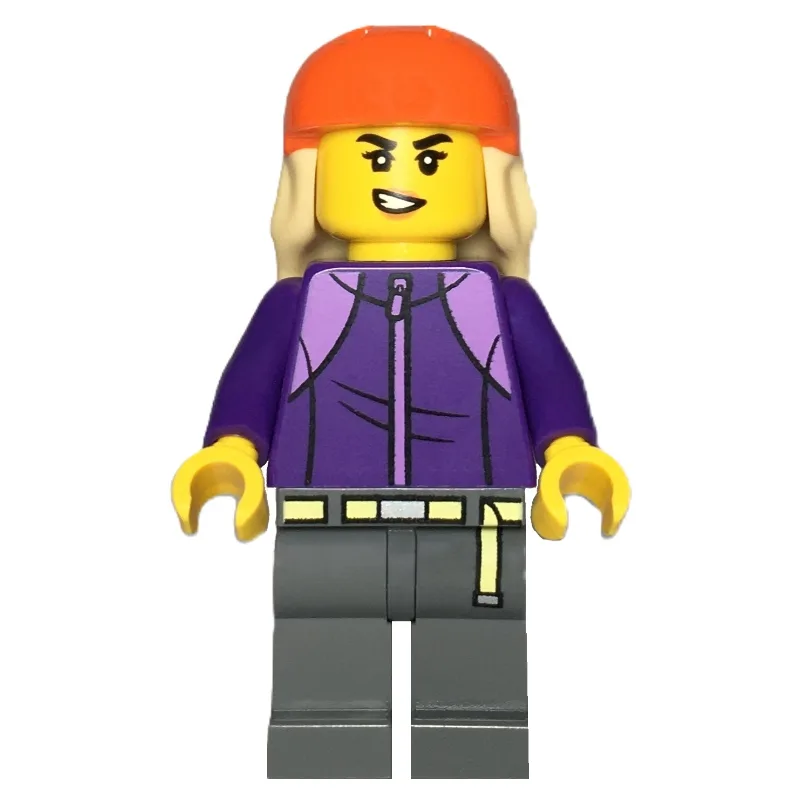 Skateboarder, Dark Purple Torso, Dark Bluish… — minifigurine LEGO | Brick Broker