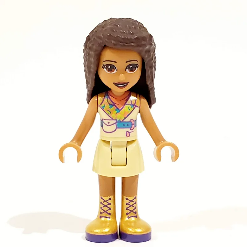 Andrea - Tan Jacket, Tan Skirt, Dark Brown Ha… — minifigurine LEGO | Brick Broker