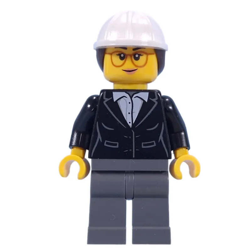 Construction Supervisor, Black Jacket, White… — minifigurine LEGO | Brick Broker