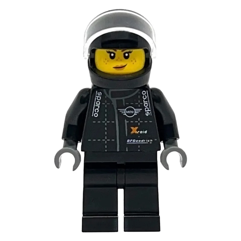 Race Driver, Black Torso, Black Legs, Black H… — minifigurine LEGO | Brick Broker