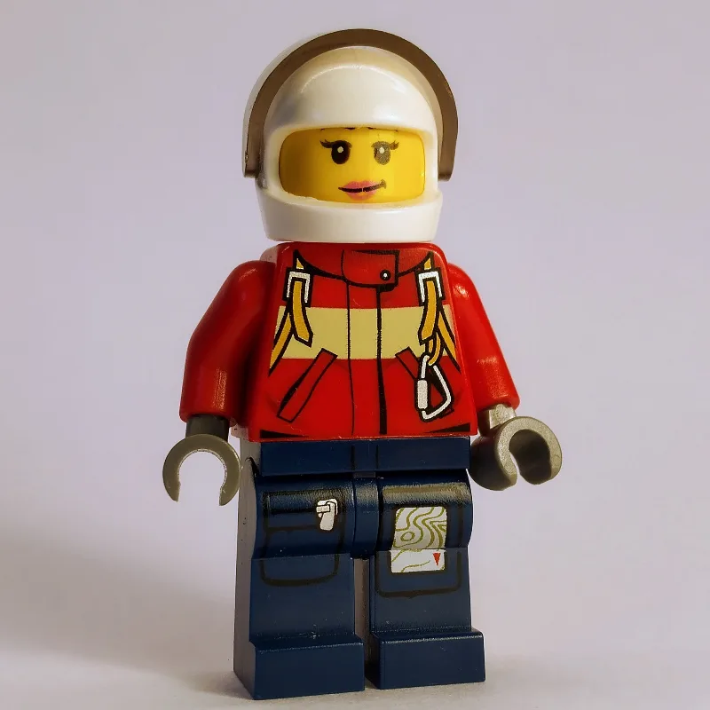Firewoman, Red Jacket with Straps, Dark Blue… — minifigurine LEGO | Brick Broker