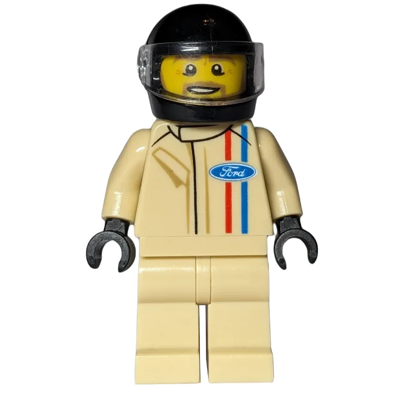 Race Driver, Tan Torso, Tan Legs, Black Helme… — minifigurine LEGO | Brick Broker