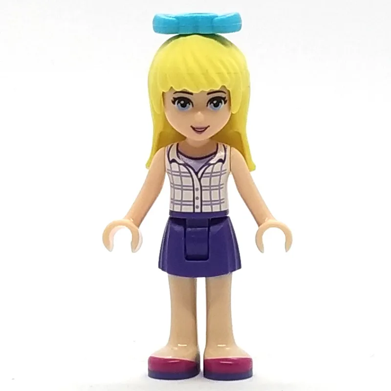Stephanie - White Plaid Top, Dark Purple Skir… — minifigurine LEGO | Brick Broker