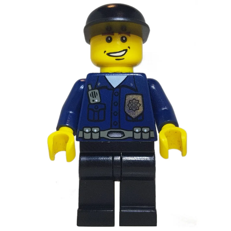 Policeman, Dark Blue Shirt with Radio and Bad… — minifigurine LEGO | Brick Broker