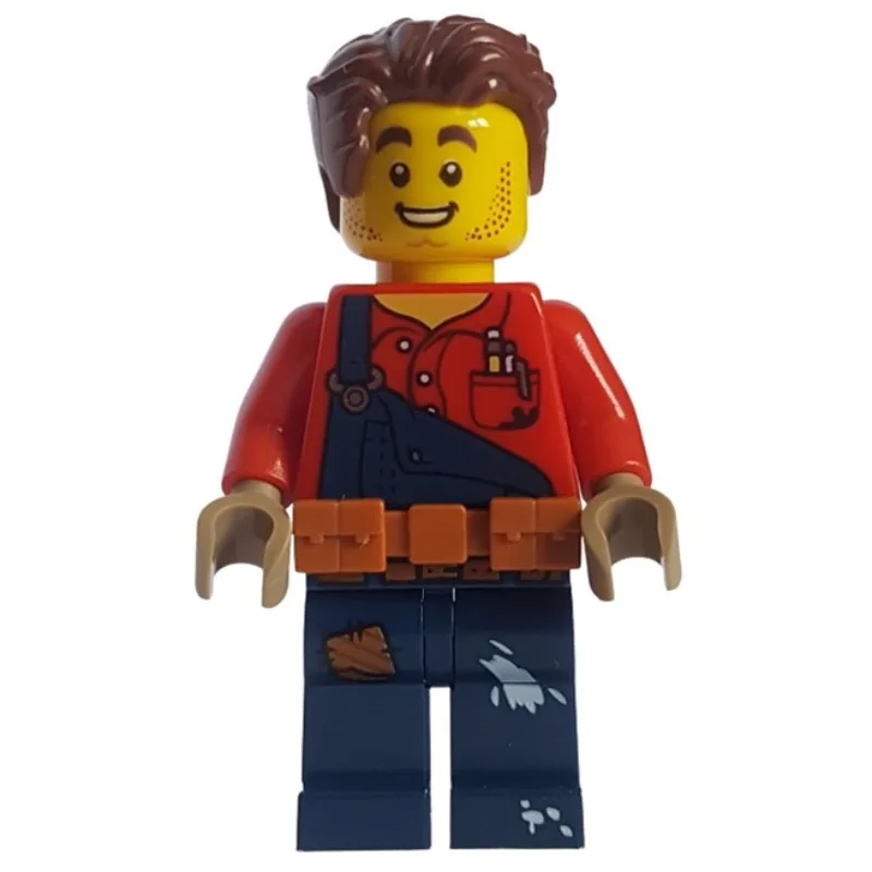 Harl Hubbs, Dark Blue Overalls, Utility Belt — minifigurine LEGO | Brick Broker