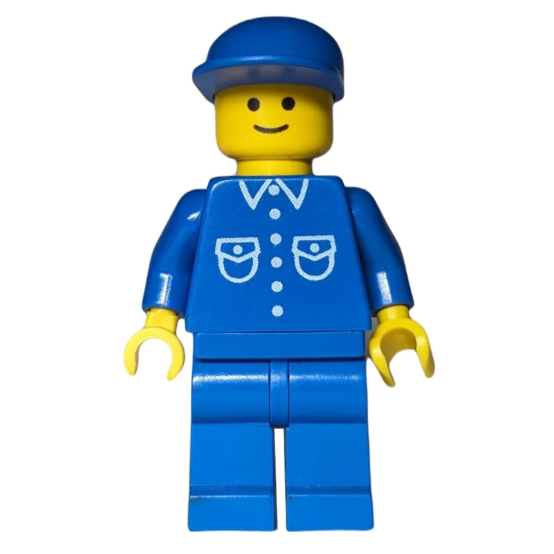 Man, Blue Shirt with Buttons and Pockets, Blu… — minifigurine LEGO | Brick Broker