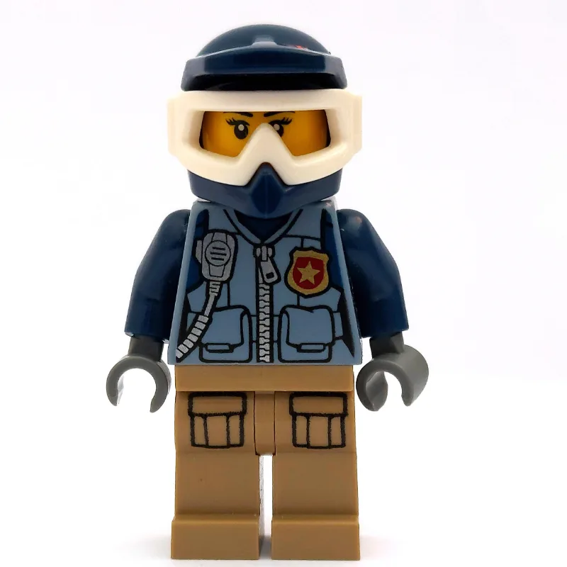 Policewoman, Sand Blue Vest with Zipper, Radi… — minifigurine LEGO | Brick Broker