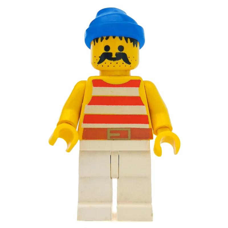 Pirate - Red Stripes, White Legs, Blue Bandana — minifigurine LEGO | Brick Broker