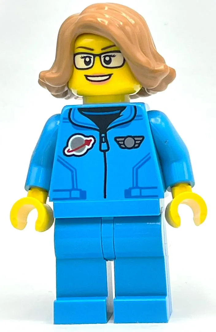 Astronaut, Female, Dark Azure Jump Suit, Medi… — minifigurine LEGO | Brick Broker