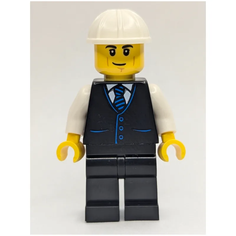 Construction Foreman, Black Suit, White Hard… — minifigurine LEGO | Brick Broker