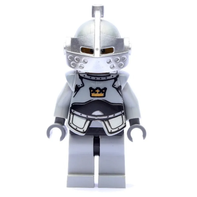 Knight - Light Bluish Grey Armour with Crown — minifigurine LEGO | Brick Broker