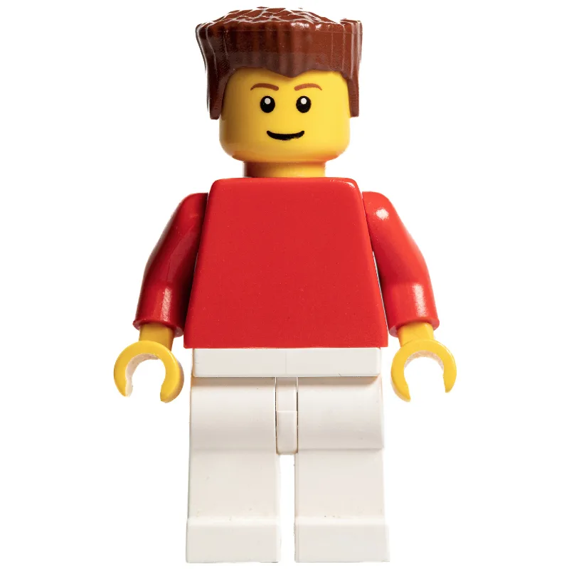 Soccer Player Red Plain Torso, White Legs 4 — minifigurine LEGO | Brick Broker