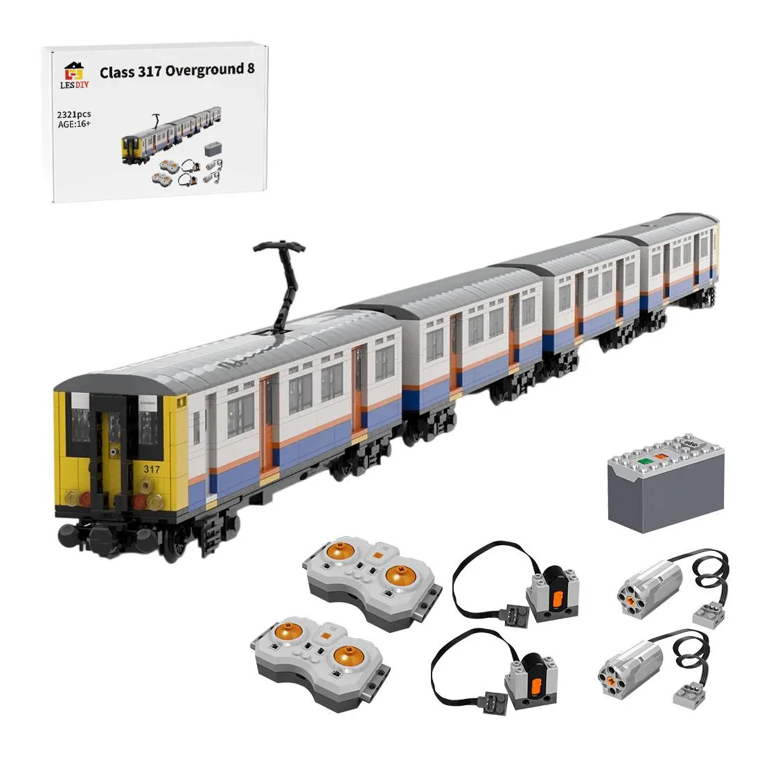 LesDiy Classe 317 Livrée Overground | 8 de large | Power Functions (LESDIY-3643271) - prix | Brick Broker