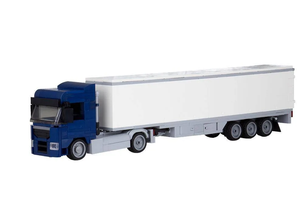 BlueBrixx Camion Augsburg 2 essieux avec caisse mobile 3 essieux bleu foncé (BB-102847) - prix | Brick Broker