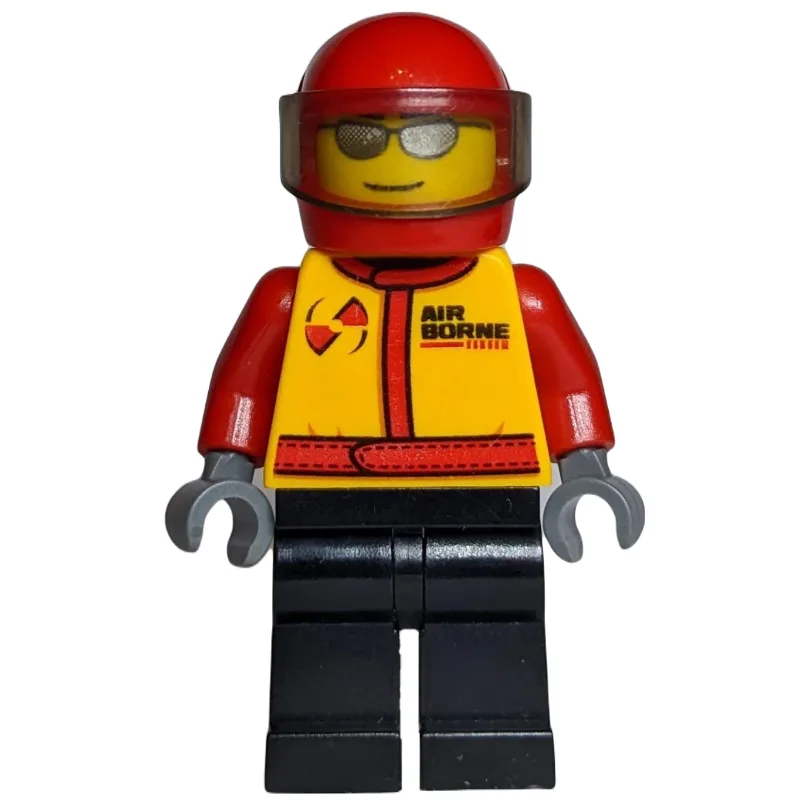 Pilot, Yellow Torso, Black Legs, Red Helmet — minifigurine LEGO | Brick Broker