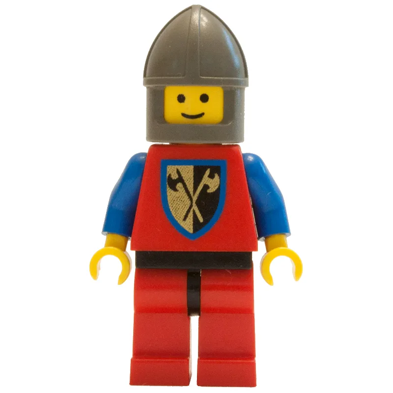 Knight (Crusader Axe) - Red Legs, Chin-Guard — minifigurine LEGO | Brick Broker