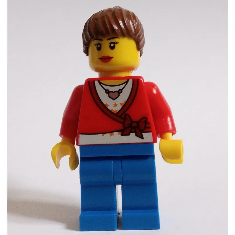 Red Torso, Blue Legs, Reddish Brown Hair — minifigurine LEGO | Brick Broker