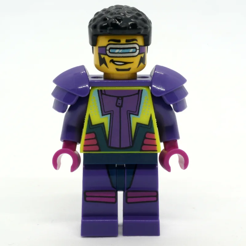 Stunt Rider, Vibrant Yellow and Dark Purple J… — minifigurine LEGO | Brick Broker